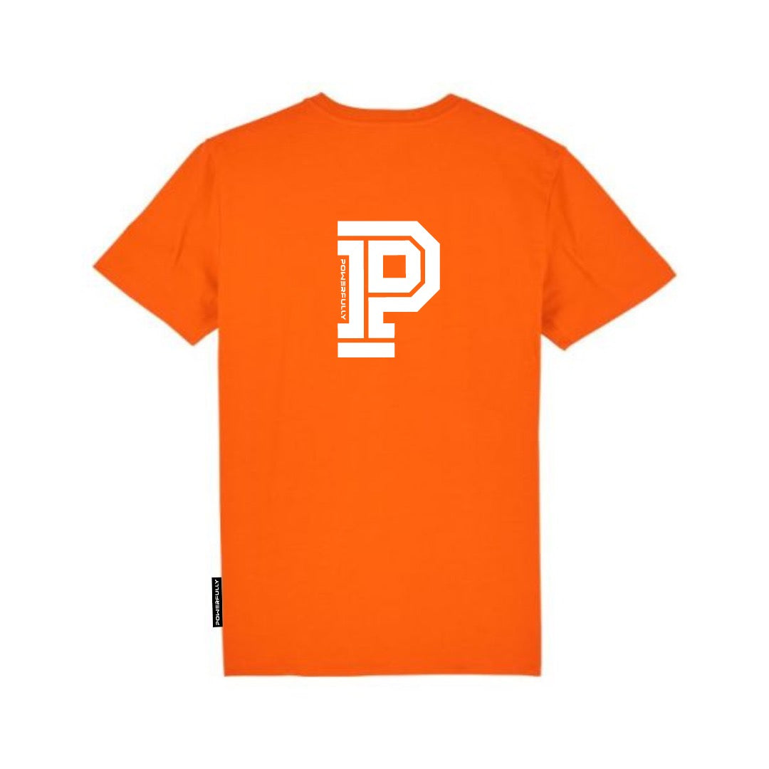 Powerfully Oldschool P shirt oranje