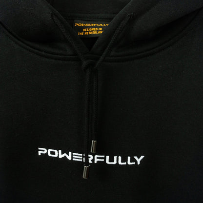 Powerfully Embroidered Hoodie Black Basic