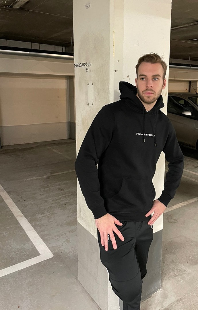 Embroidered Hoodie Black