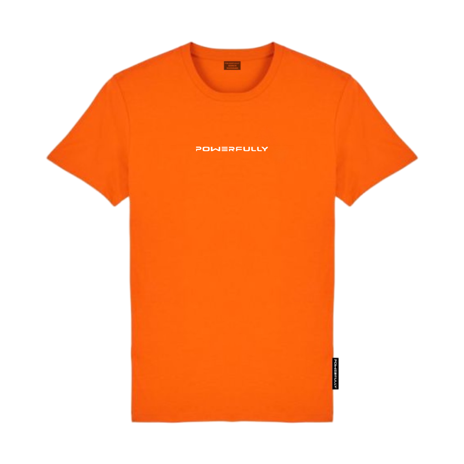 Powerfully geborduurd shirt tangarine